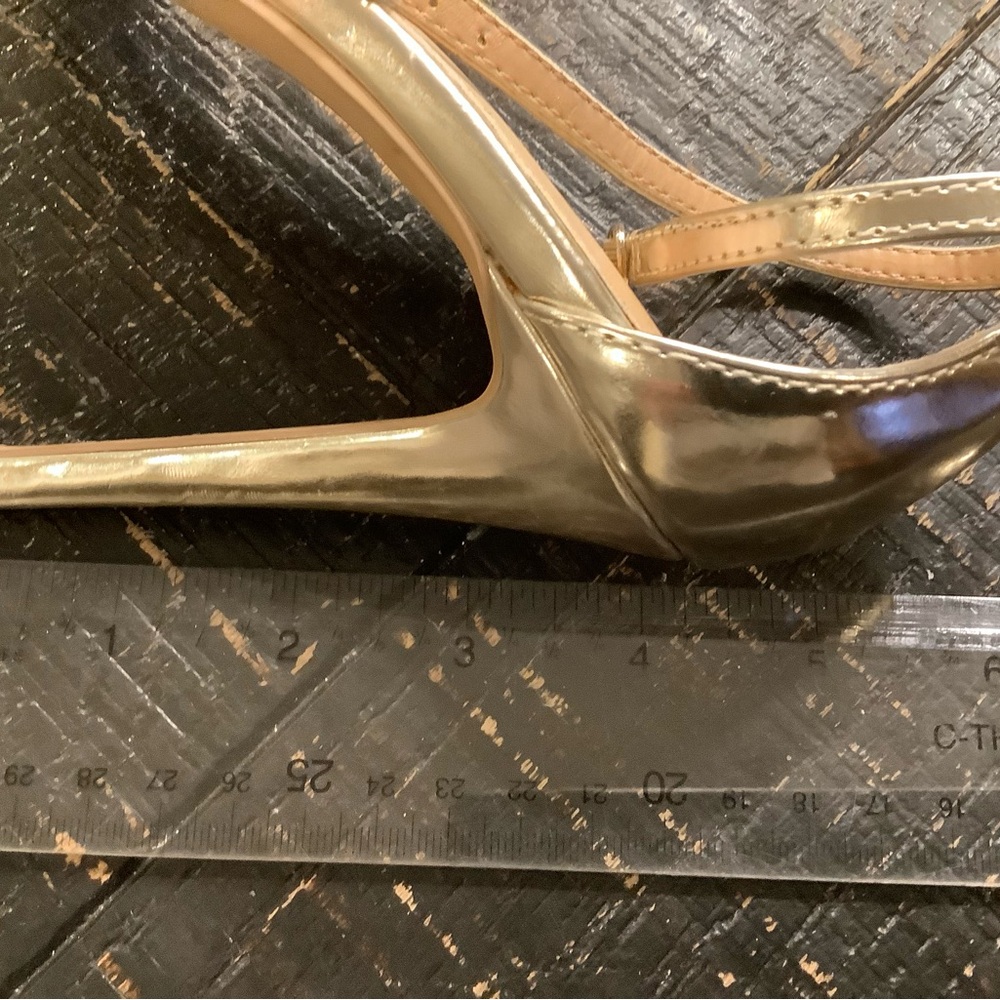 Express Shiny Gold Strappy Heels - Picture 5 of 6